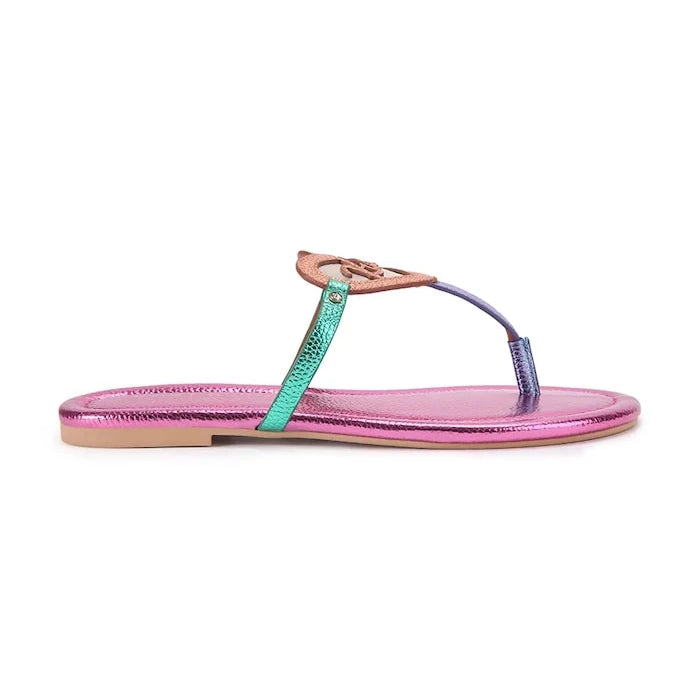 Kurt Geiger London kadın deri Kurt Heart T Bar Flat terlik