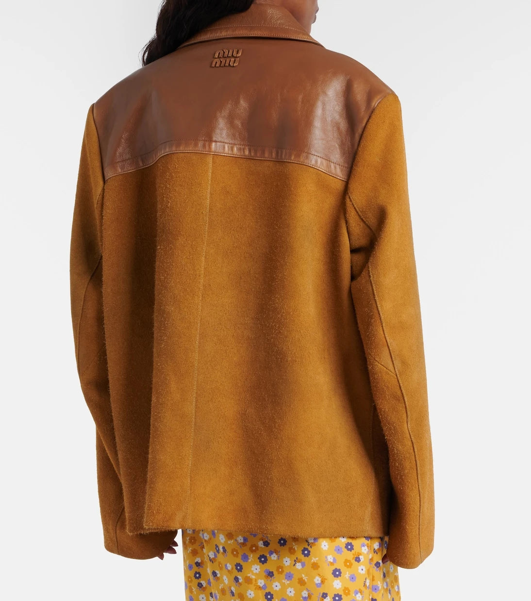 Miu Miu - Leather-trimmed suede jacket