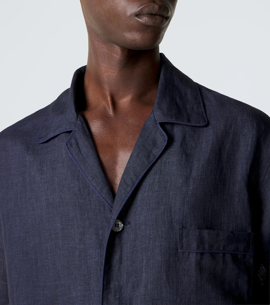 Brioni - Linen bowling shirt