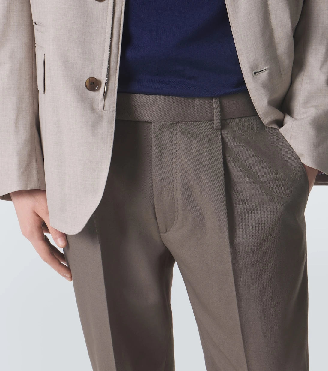 Zegna - Cotton and linen straight pants