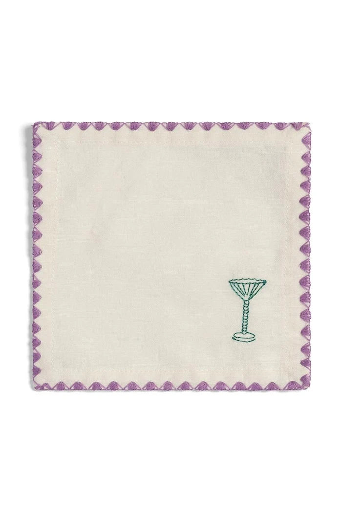 &k amsterdam Napkin Cocktail Zigzag Kokteyl Peçete Seti (4 adet)