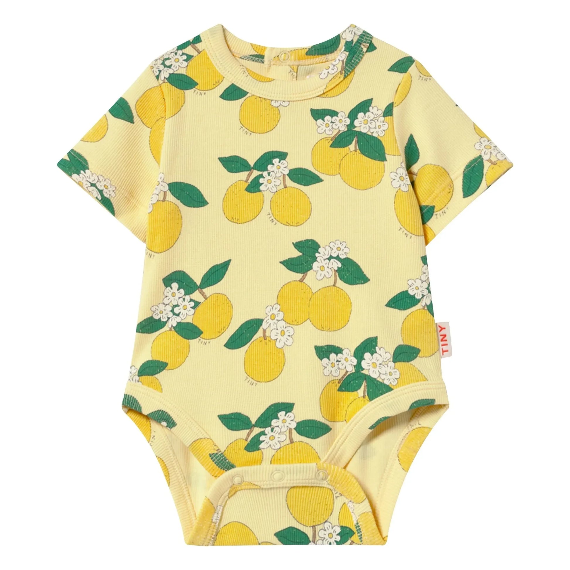 Tinycottons - Ribbed bodysuit Orange Organic cotton | Pale yellow