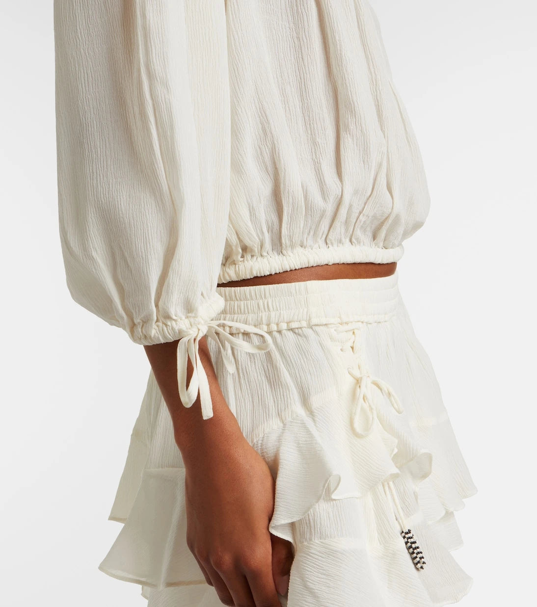 Isabel Marant - Nelida guipure lace-trimmed silk blouse