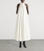 Givenchy White Leather Halterneck Maxi Dress