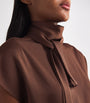 Edeline Lee Brown Charmeuse Tied Blouse