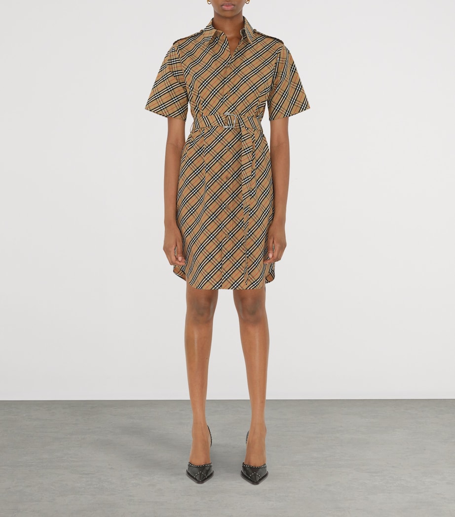Burberry Beige Cotton Check Mini Dress