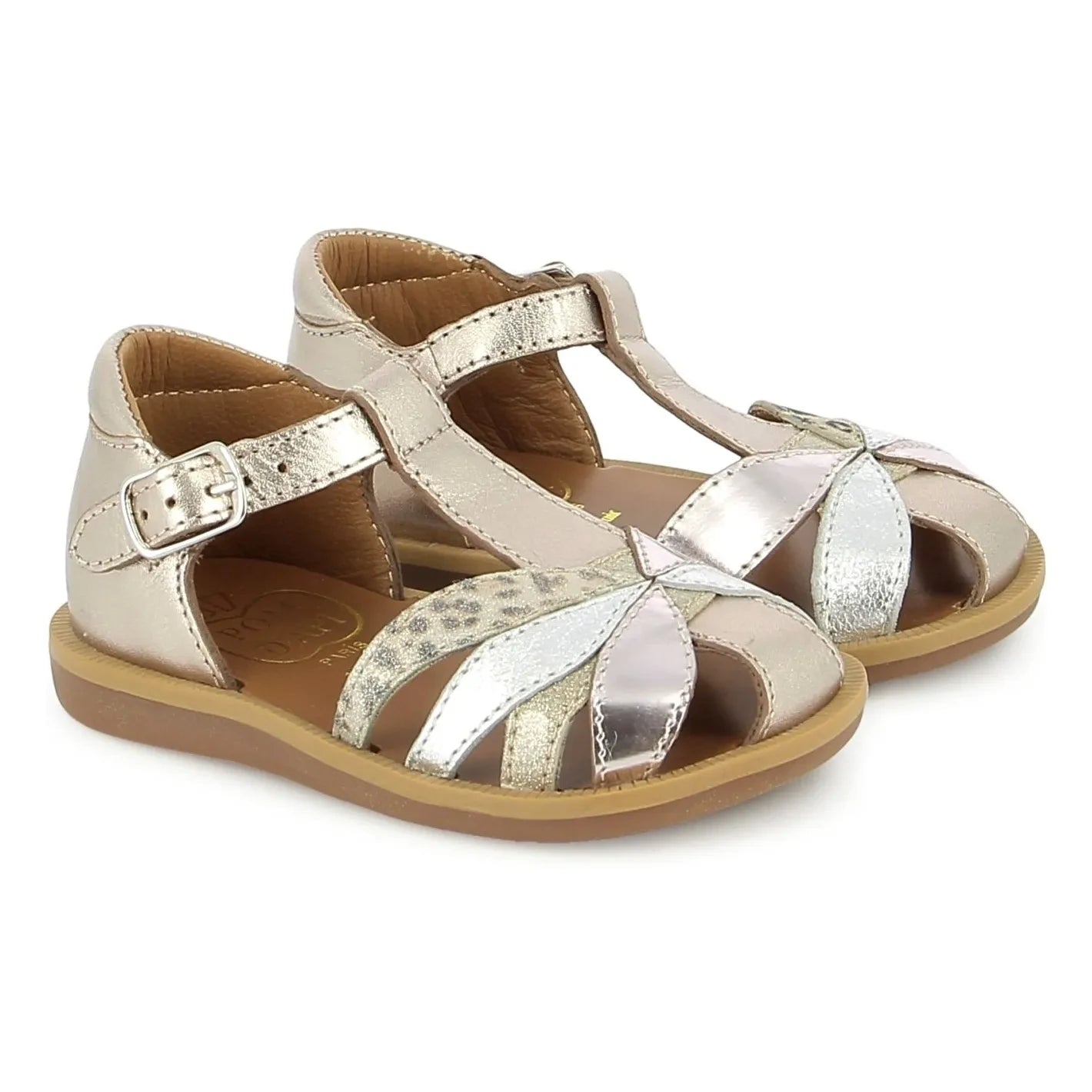 Pom d'Api - Poppy Oto Metallic Sandals | Dusty Pink