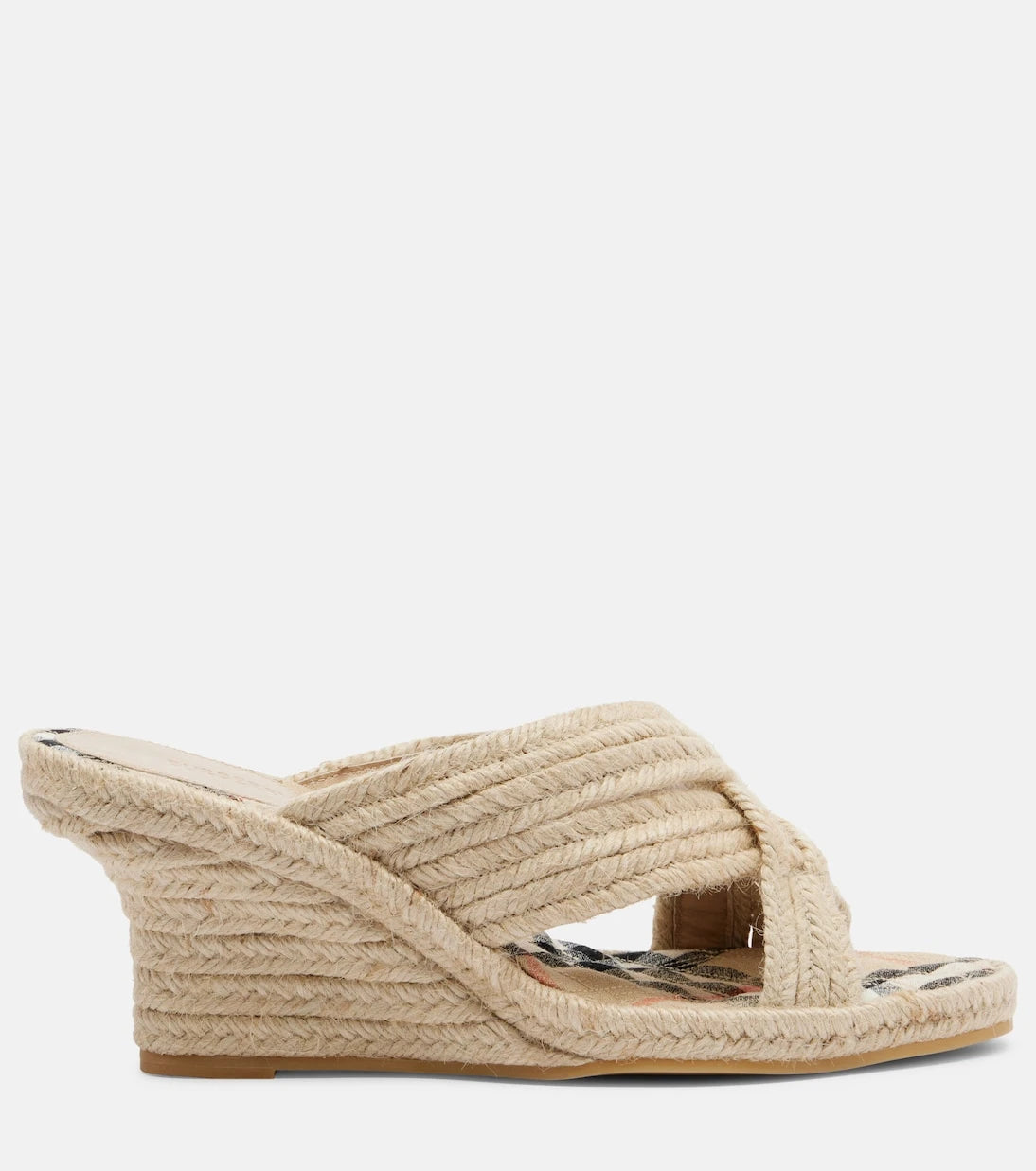 Burberry - Dokuma espadril dolgu topuklu ayakkabı