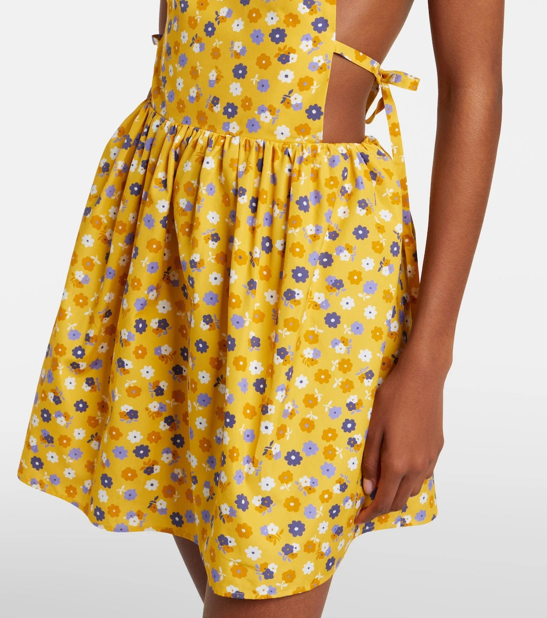 Miu Miu - Floral open-back cotton poplin minidress