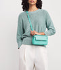 Analeena Blue Ostrich Leather Top-Handle Bag