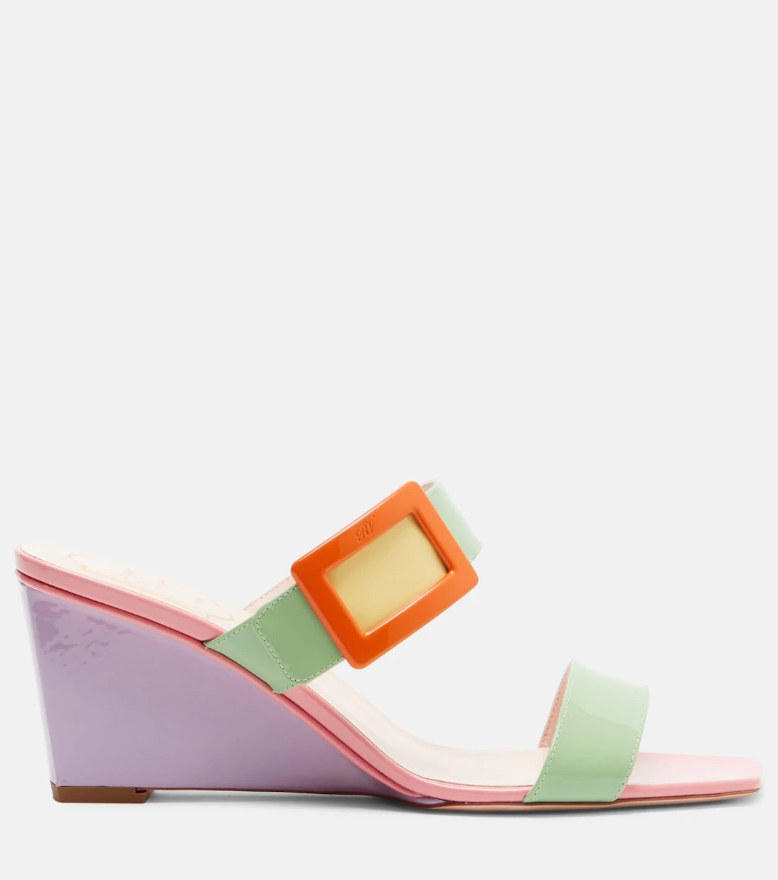 Roger Vivier - Belle Vivier 60 patent leather wedge mules