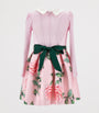 Monnalisa Pink Rose-Print Embellished Dress (2-12 Years)