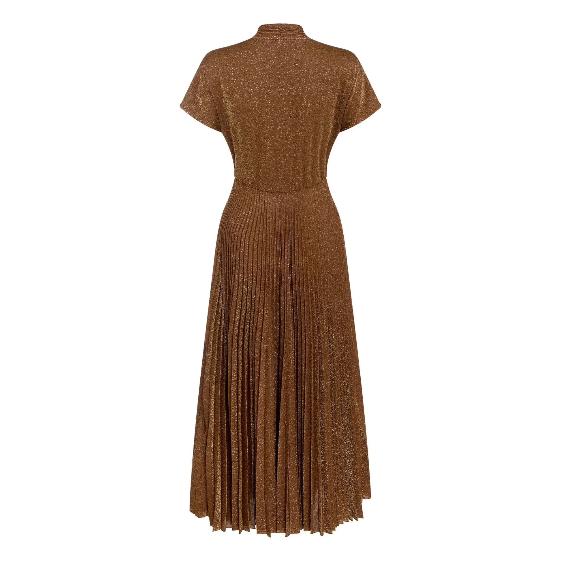 Momoni - Metallic Derby Dress | Tabacco