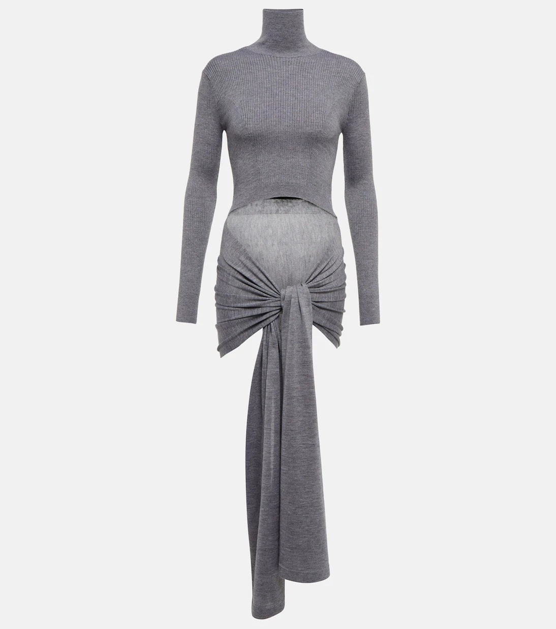 Alaïa - Tie-front cashmere and silk turtleneck sweater