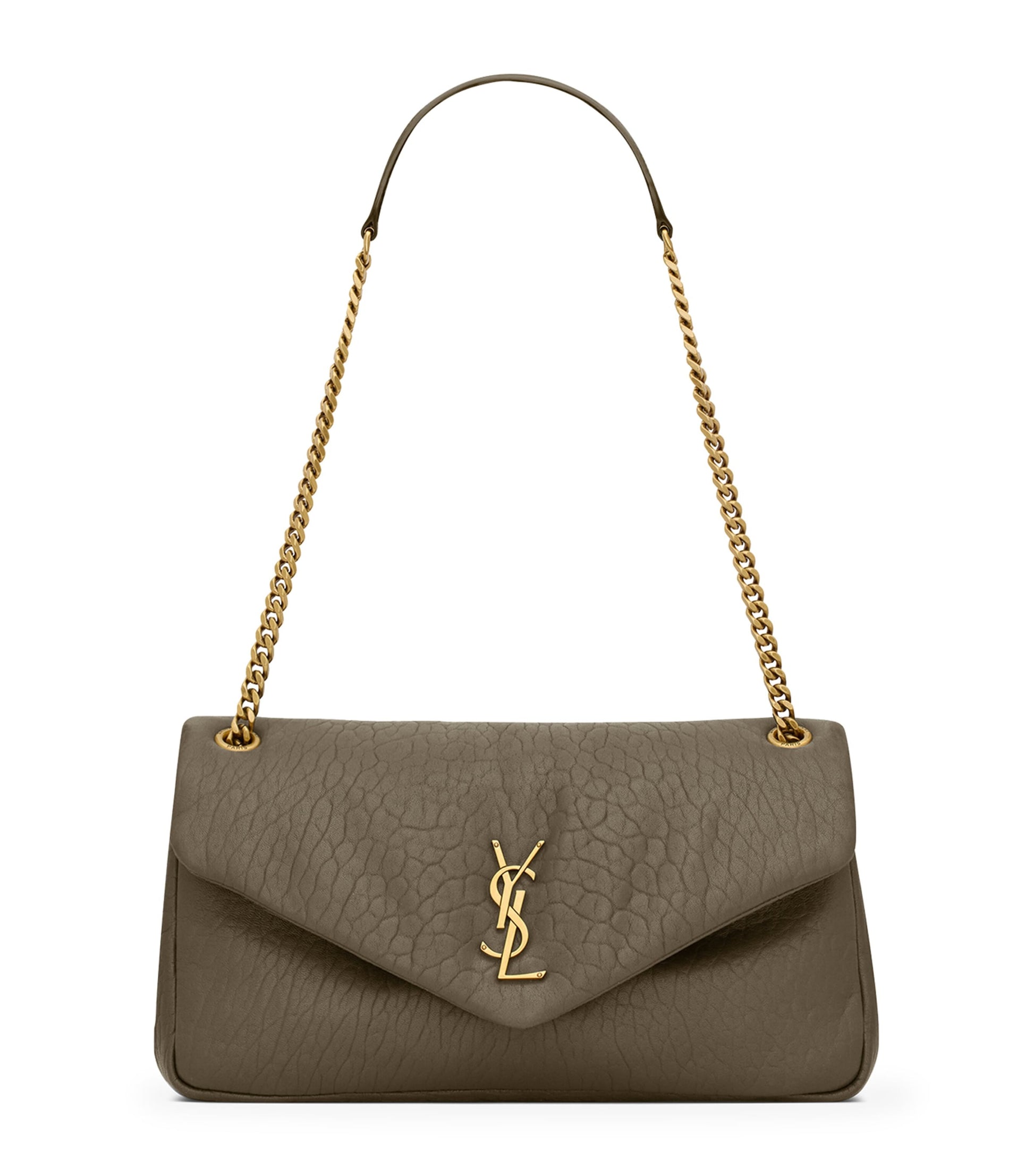 Saint Laurent Green Medium Lambskin Calypso Shoulder Bag