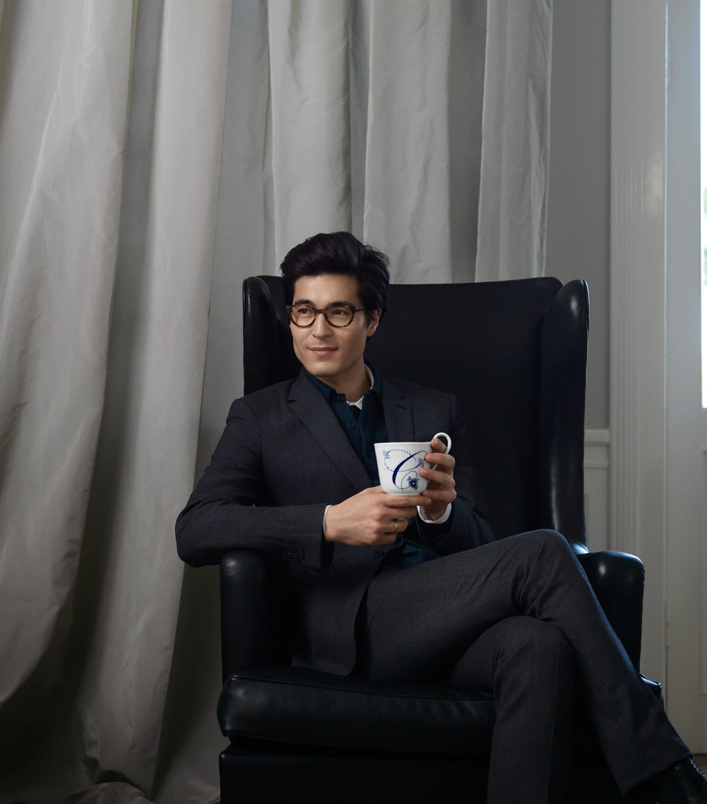 Royal Copenhagen Porcelain Fluted Alphabet Mug