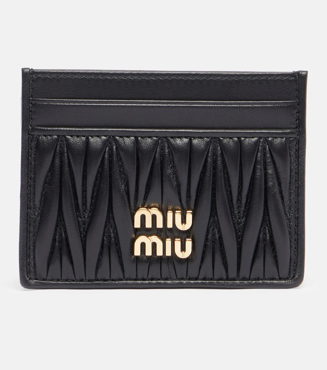 Miu Miu - Logo matelassé leather card holder
