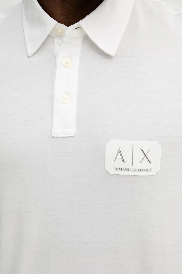 Памучна тениска с яка Armani Exchange
