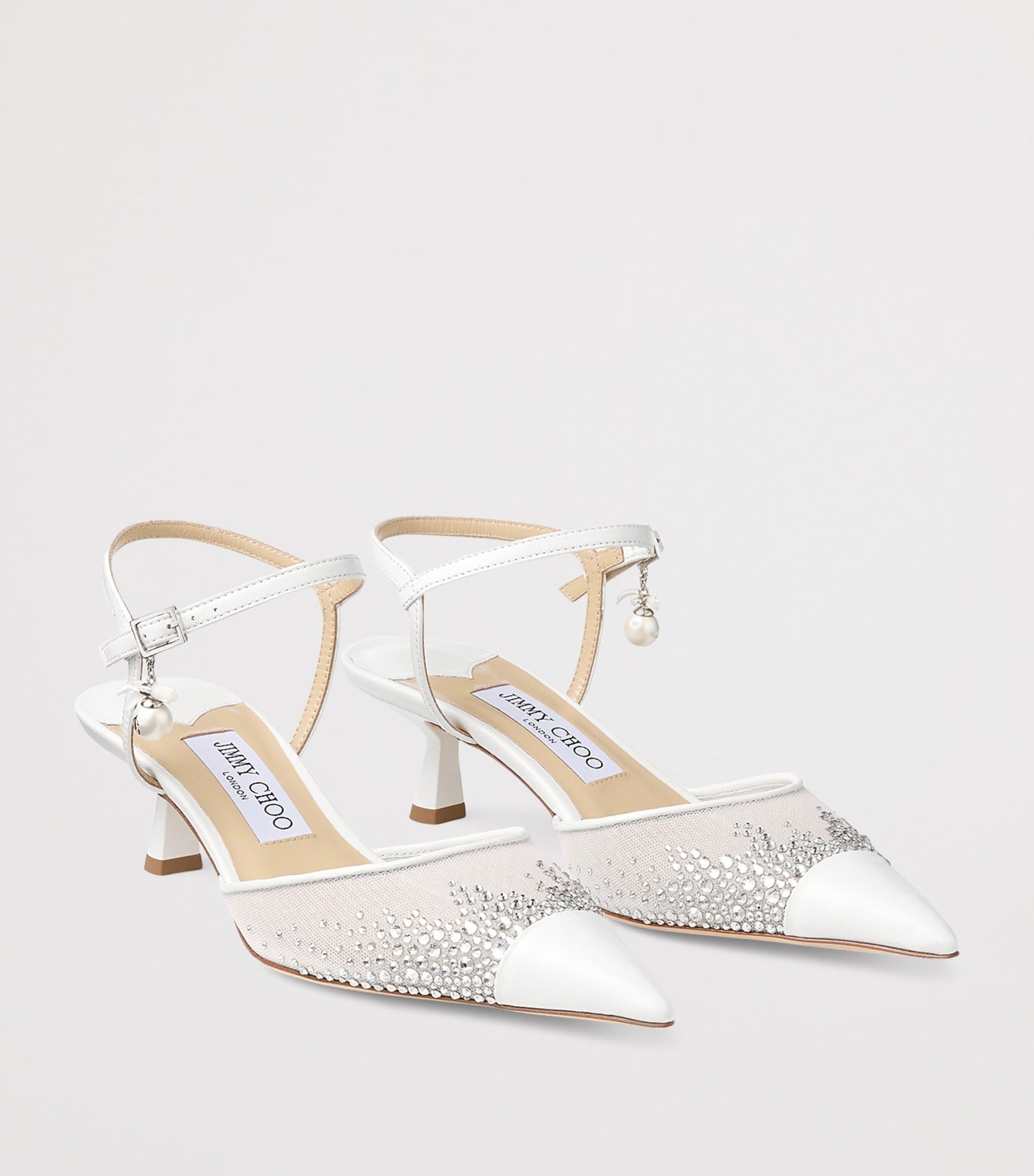 White Aren SB 45 Mesh-Leather Pumps