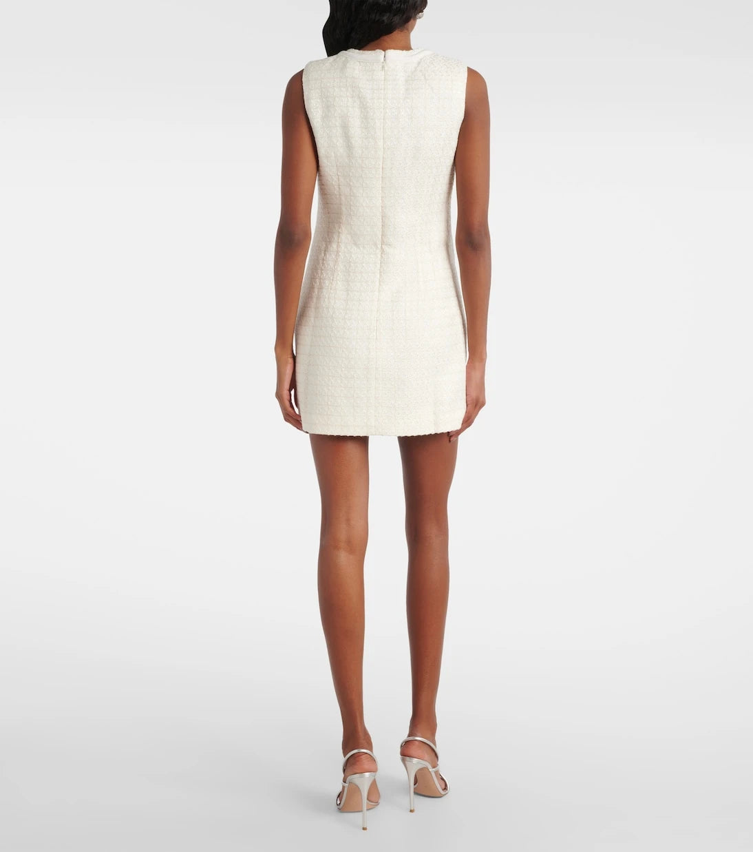 Self-Portrait - Bow-detail bouclé minidress