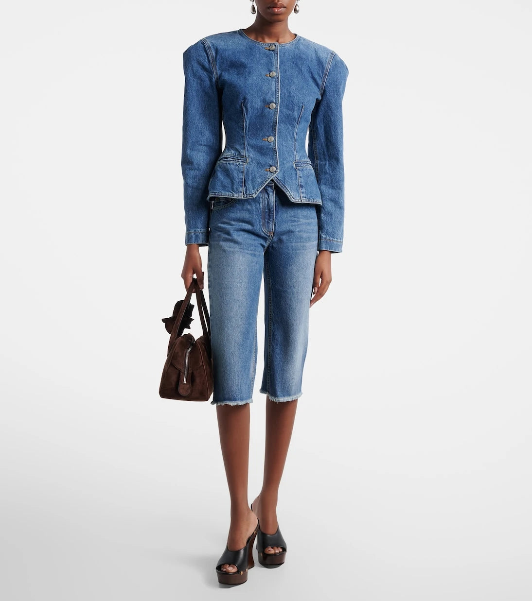 Magda Butrym - Faded capri jeans