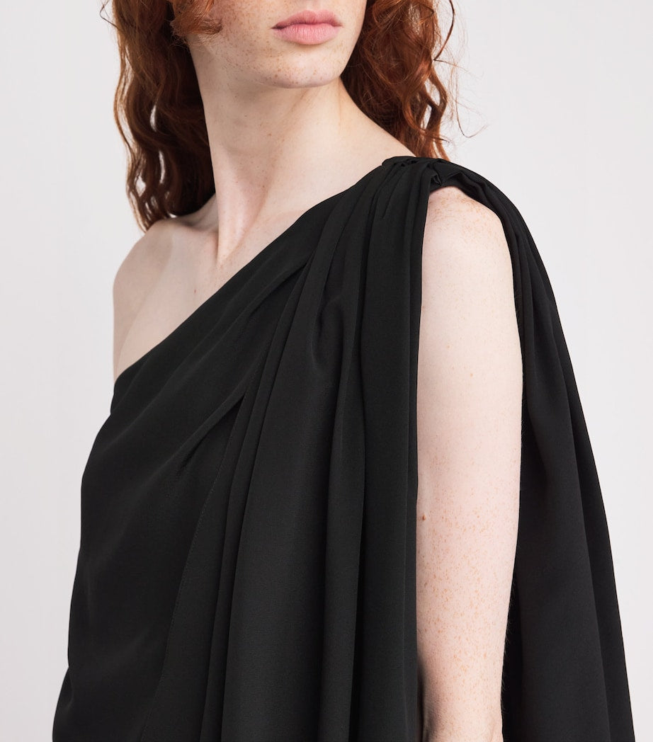 Emilia Wickstead Black Silk Draped Rosie Blouse