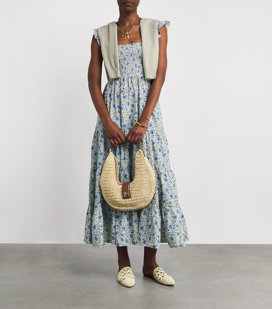 RAMLA Beige Raffia Mules