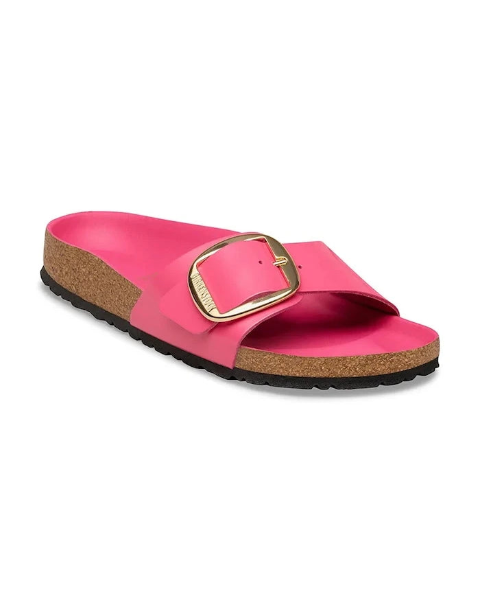 Birkenstock düz tabanlı deri kadın terlik