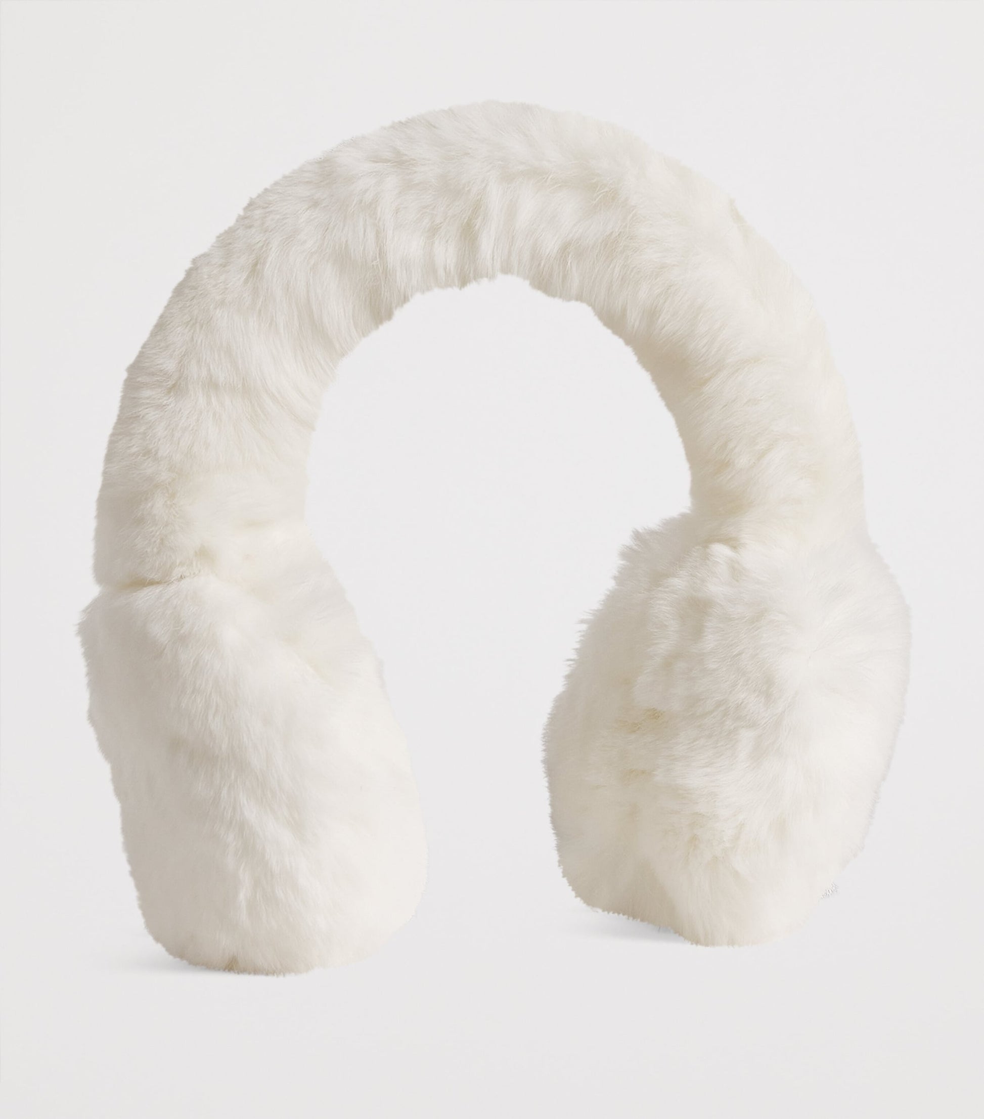 Yves Salomon White Rex Rabbit Fur Earmuffs