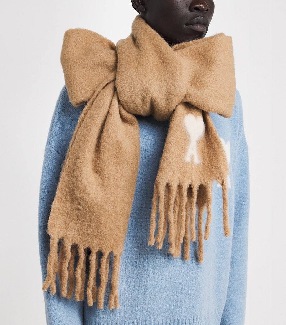 AMI Paris Alpaca-Blend Ami de Coeur Scarf