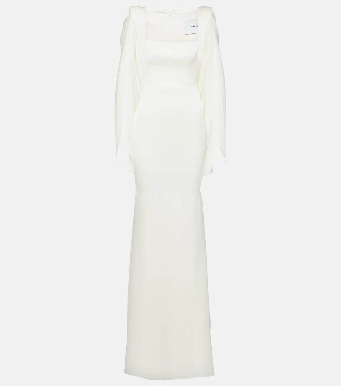 Alex Perry - Bridal Portrait cape-detail satin gown