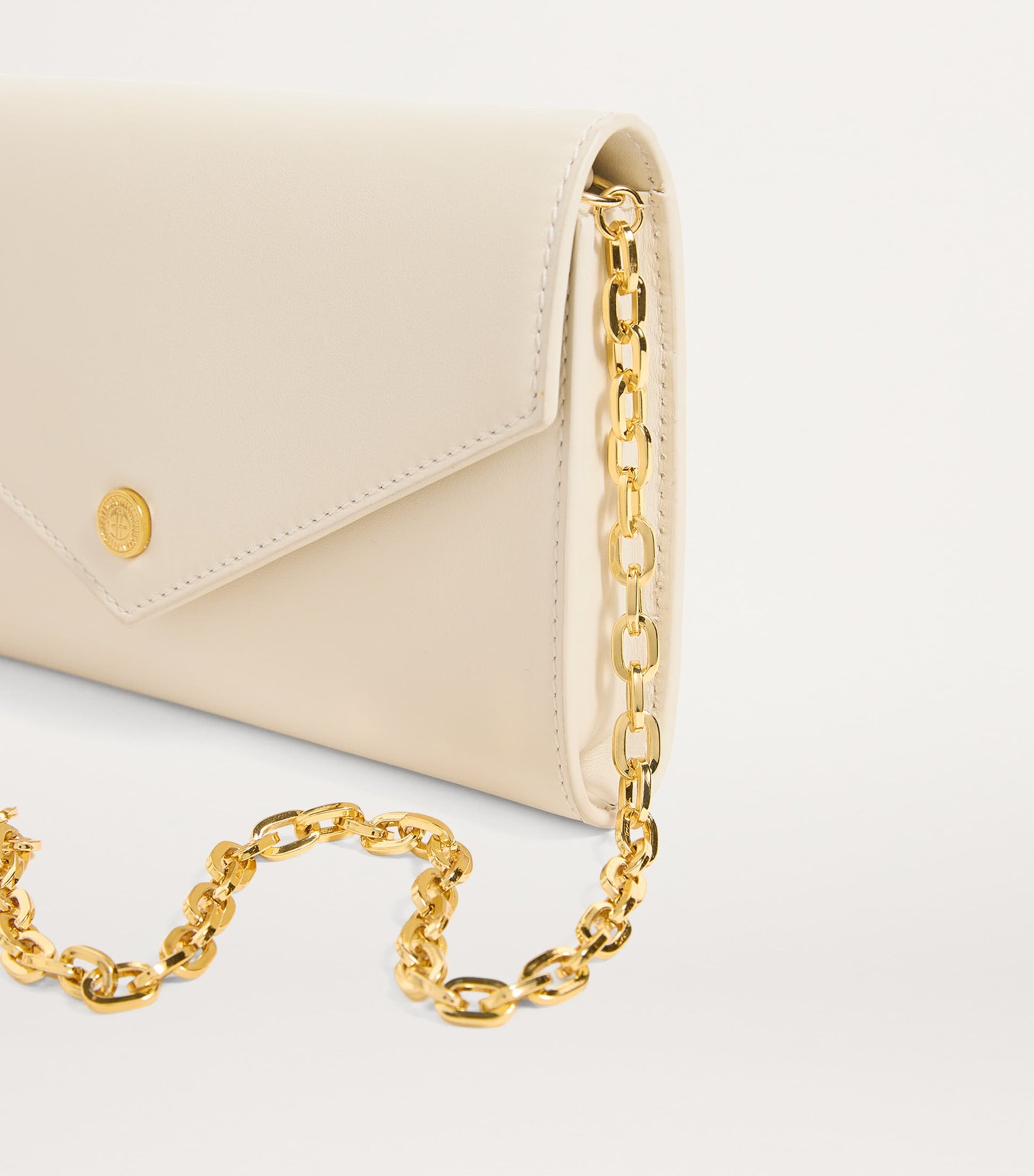 Ivory Leather Chain Wallet