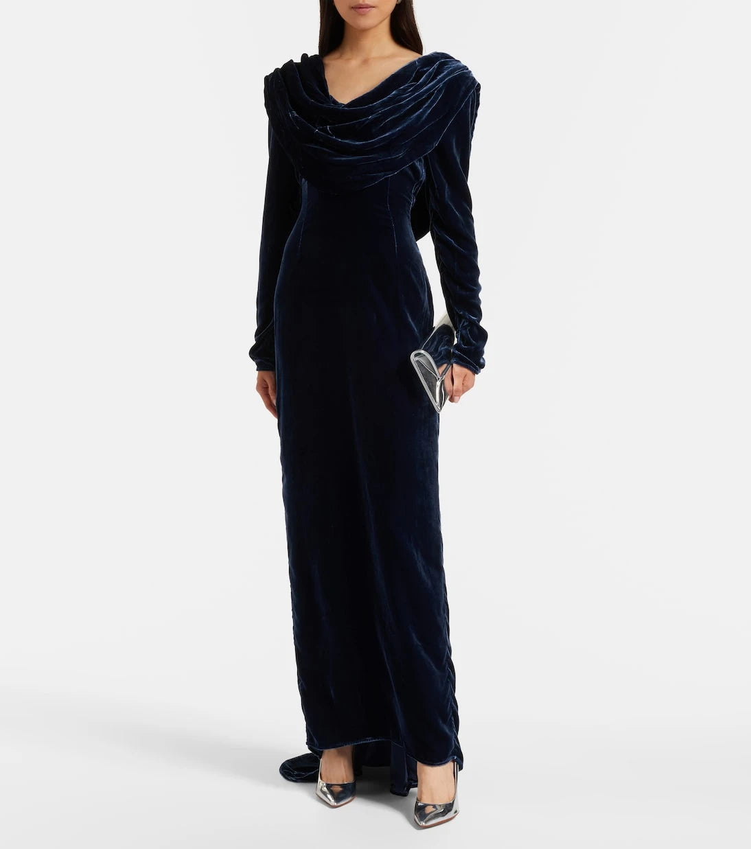 Rotate - Ivette draped velvet gown