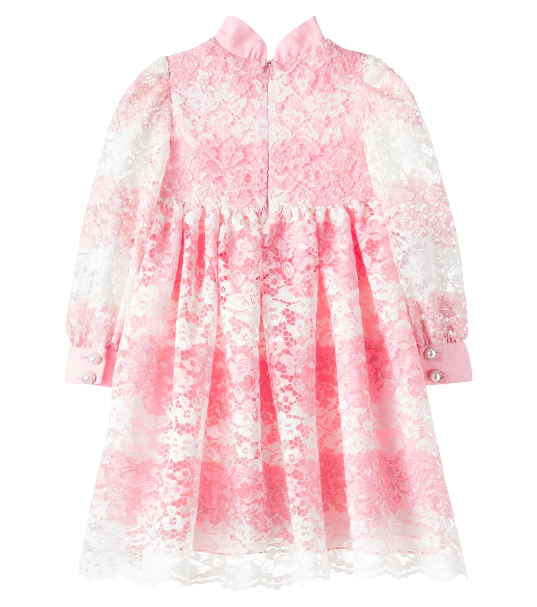 Patachou - Bow-detail shirred lace dress