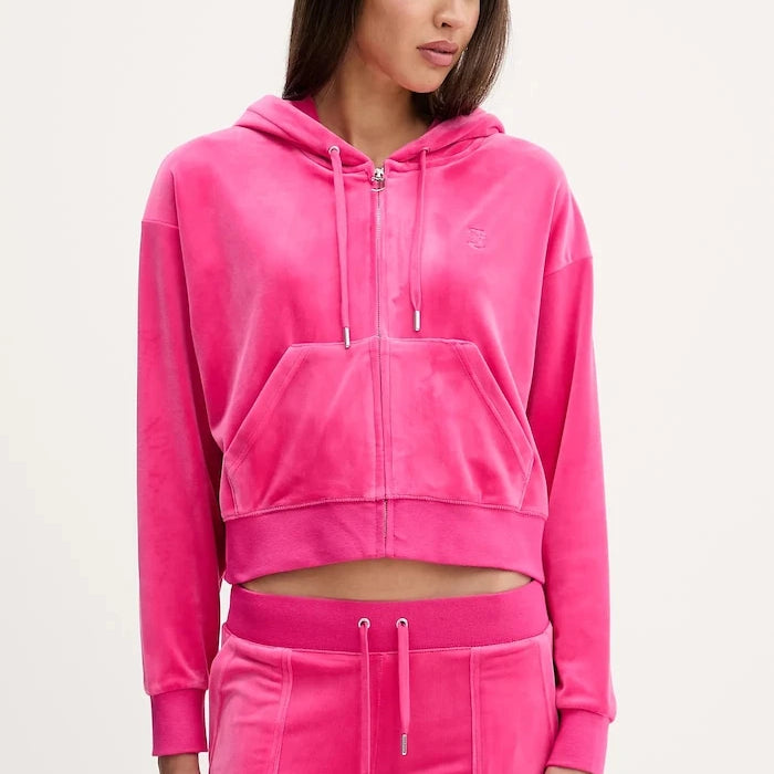 Juicy Couture BRENDAL Crop Oversized Kadife Sweatshirt