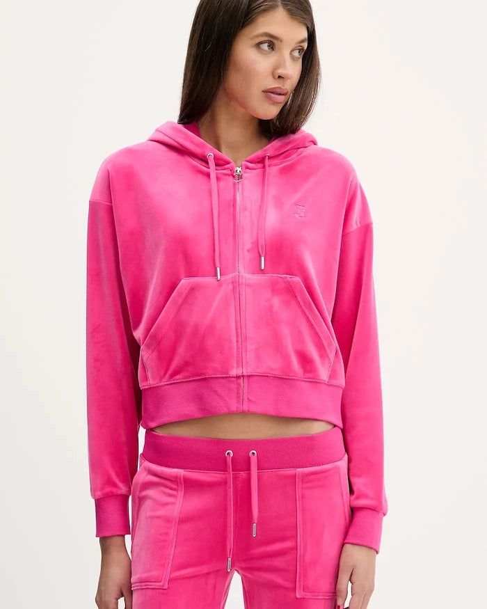 Juicy Couture BRENDAL Crop Oversized Kadife Sweatshirt