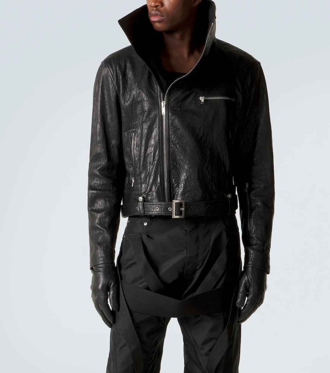 Rick Owens - Dracubiker belted leather jacket