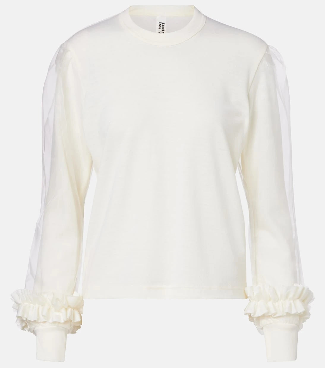 Noir Kei Ninomiya - Tulle-trimmed wool sweater