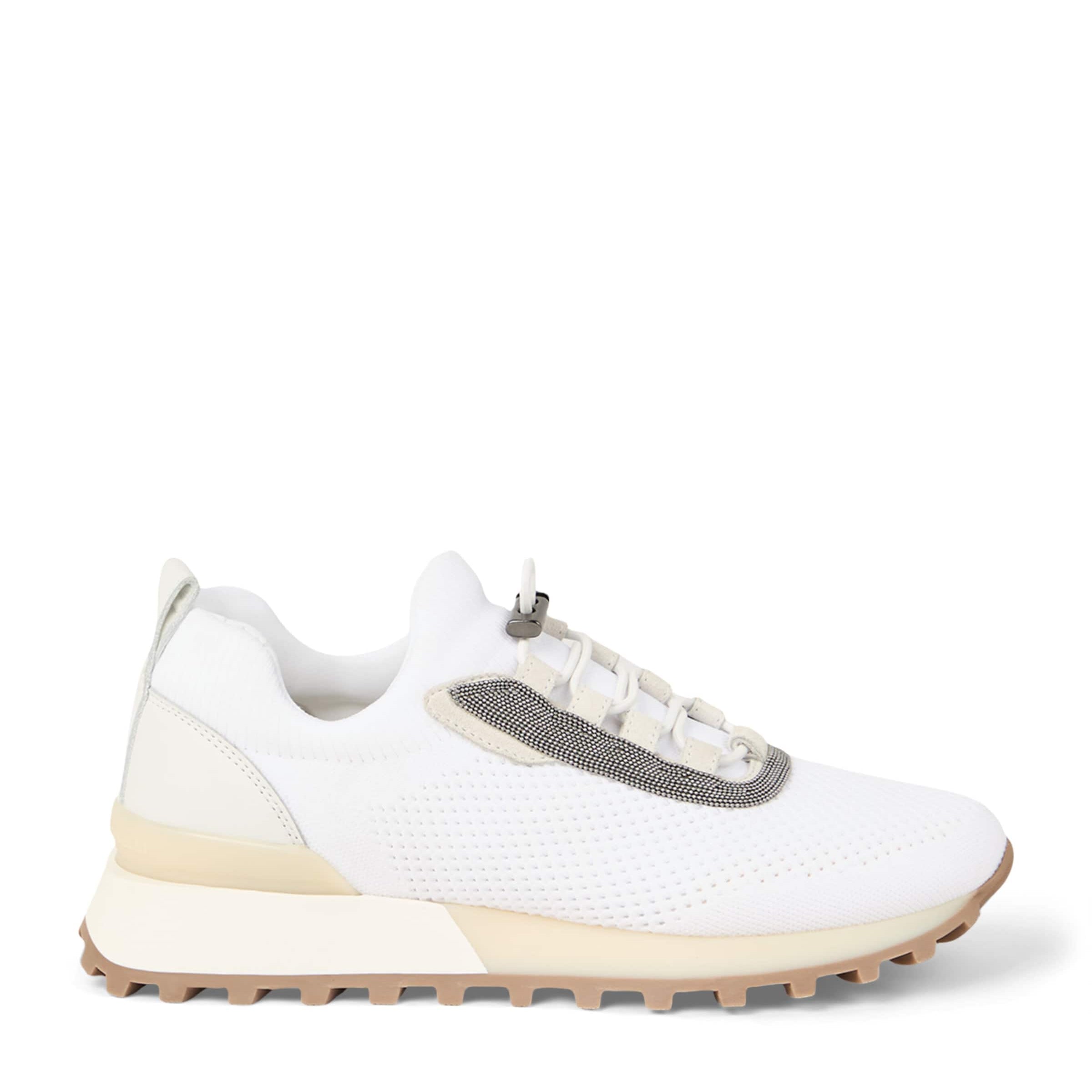 Brunello Cucinelli White Techno-Calfskin Runner Sneakers