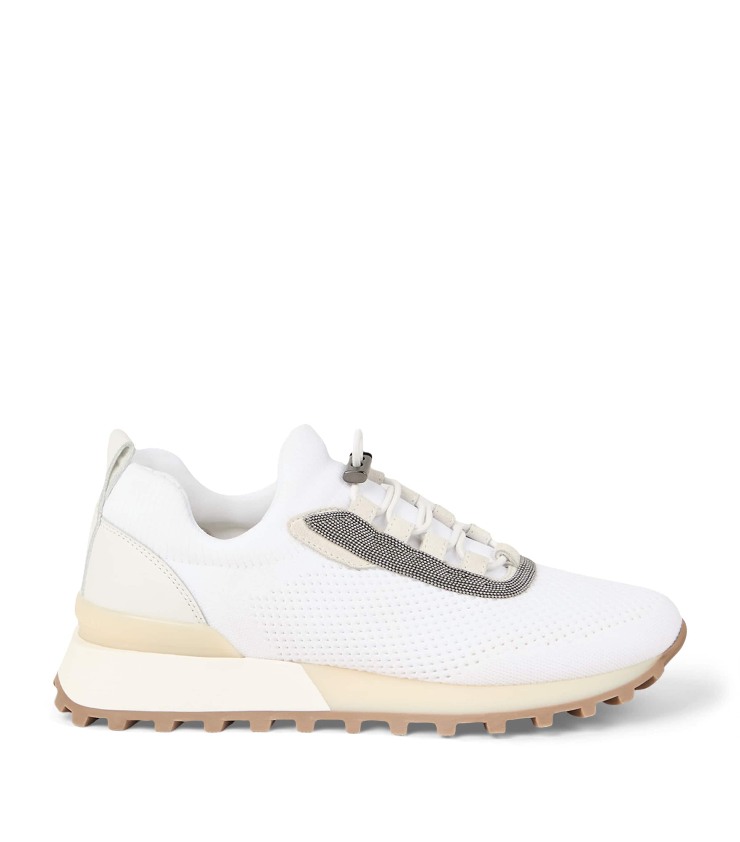 Brunello Cucinelli White Techno-Calfskin Runner Sneakers