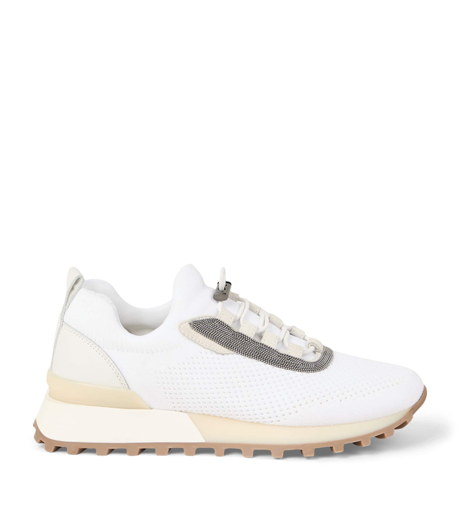 Brunello Cucinelli White Techno-Calfskin Runner Sneakers