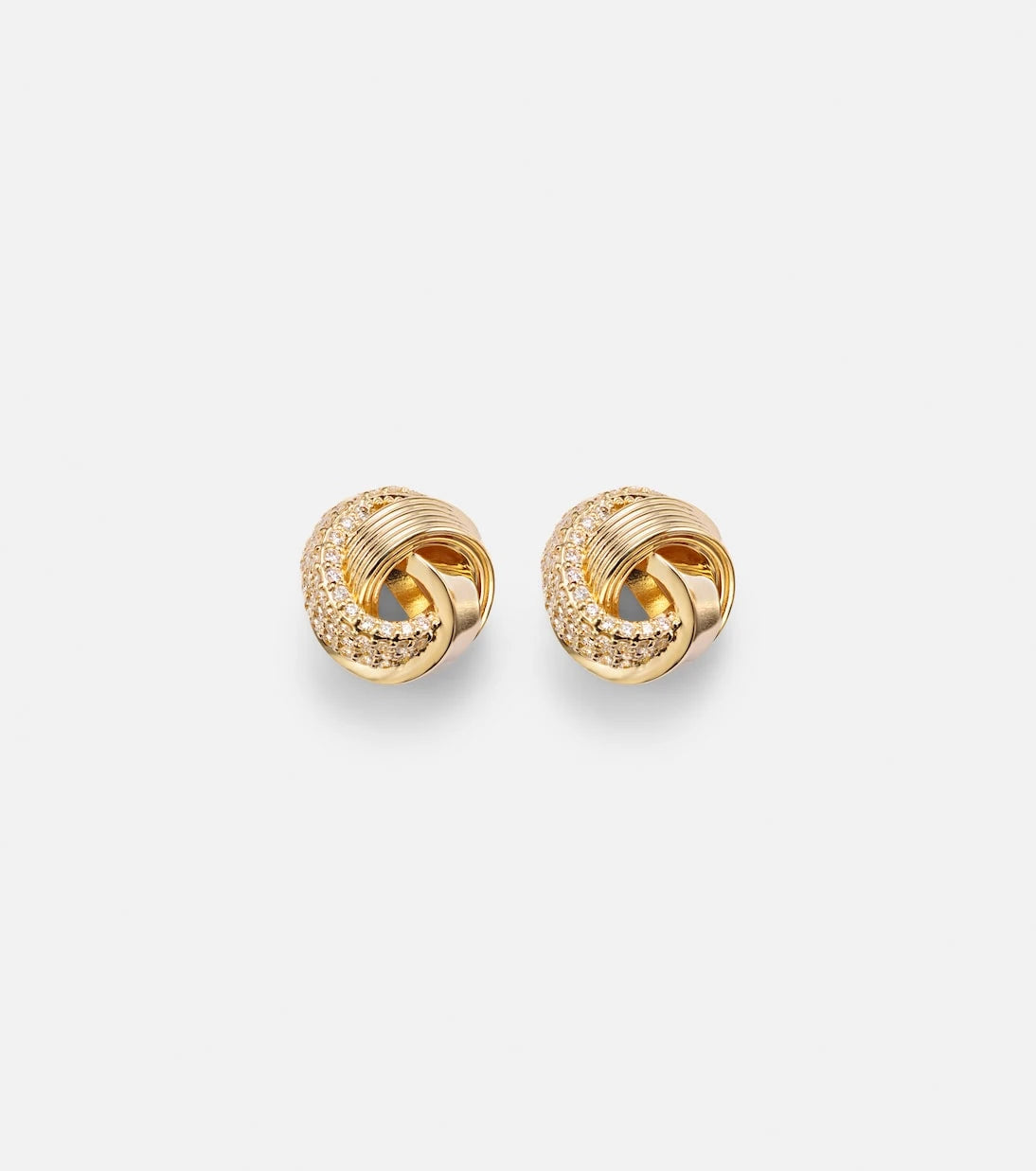 Sydney Evan - Tri-Link 14kt gold earrings with diamonds