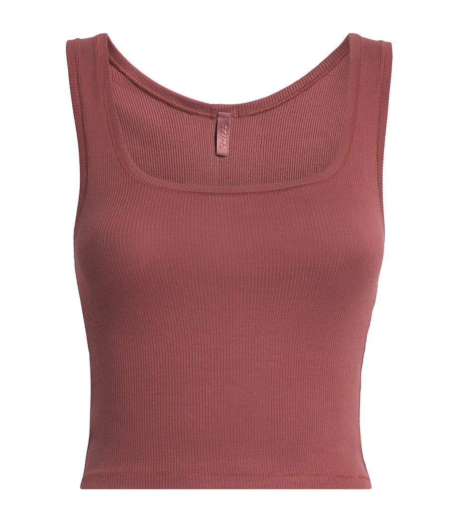 Skims Stretch-Cotton Rib Tank Top