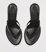 Black Leather Daphne Heeled Sandals 75