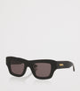 Bottega Veneta Black Rectangular Sunglasses