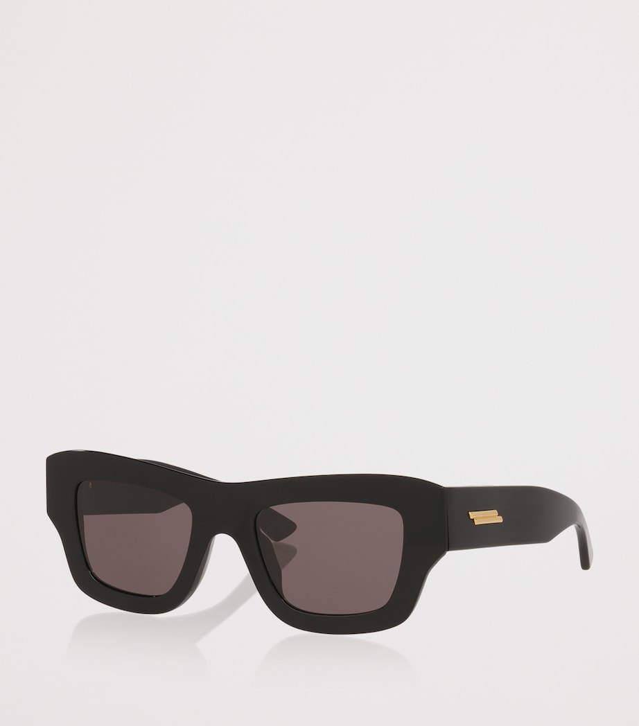 Bottega Veneta Black Rectangular Sunglasses