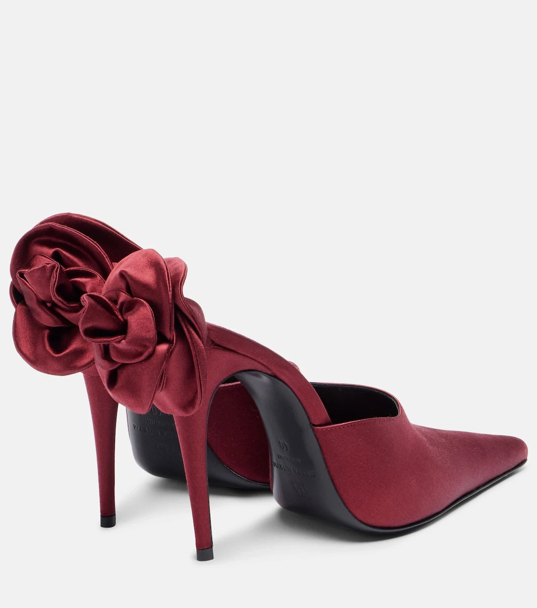 Magda Butrym - Floral-appliqué satin pumps