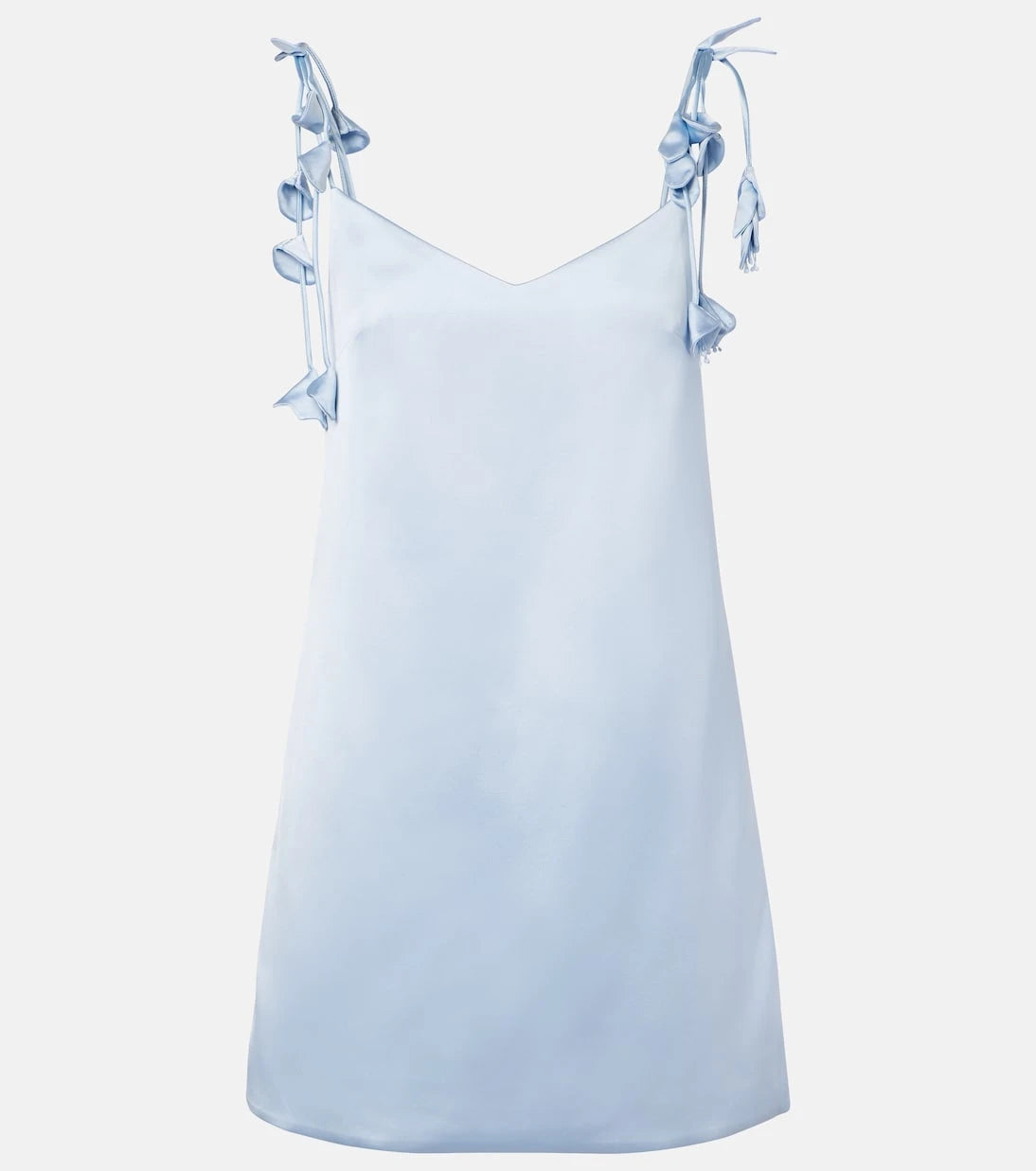 Self-Portrait - Floral-appliqué satin minidress
