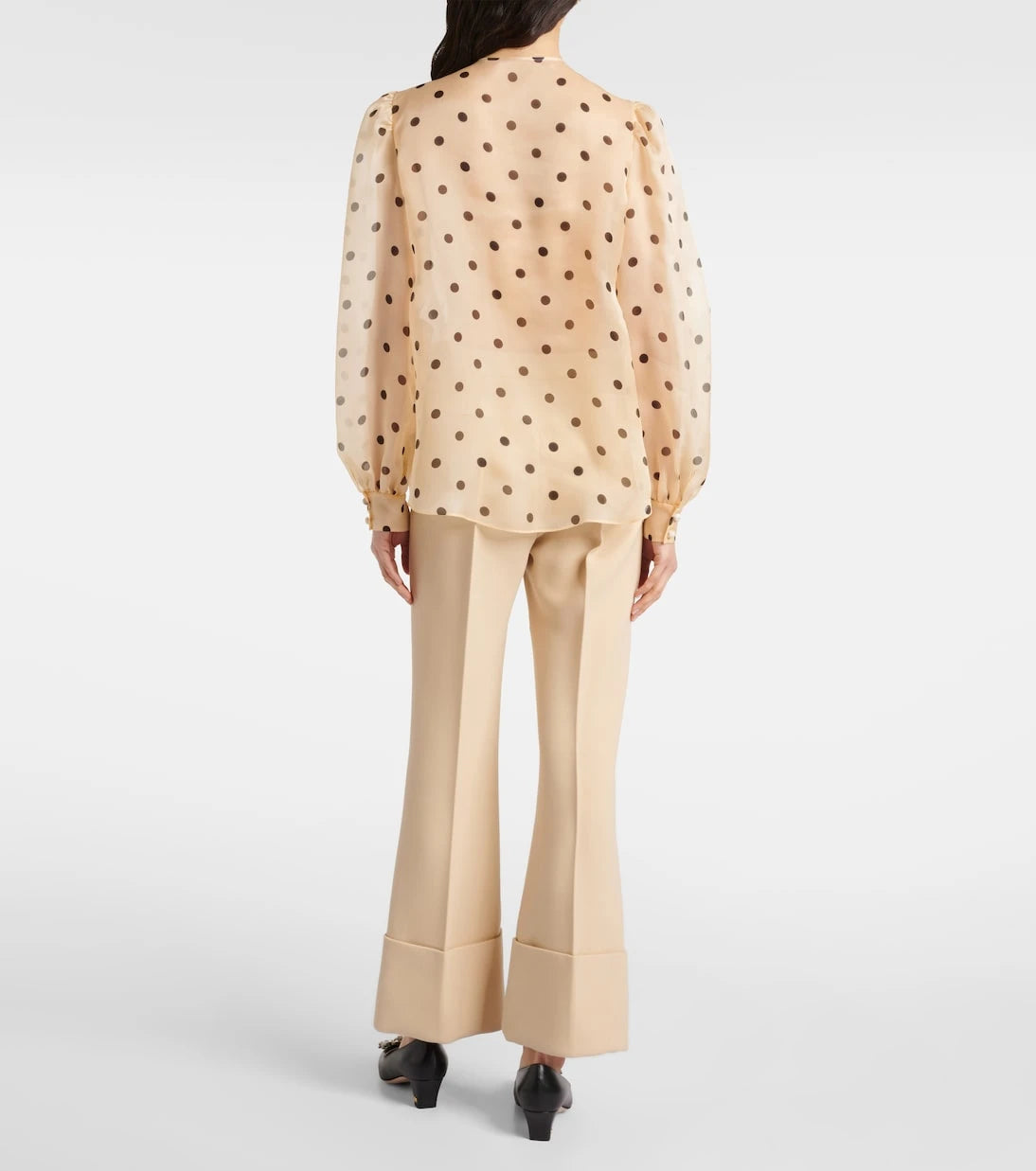 Valentino - Polka-dot silk organza blouse