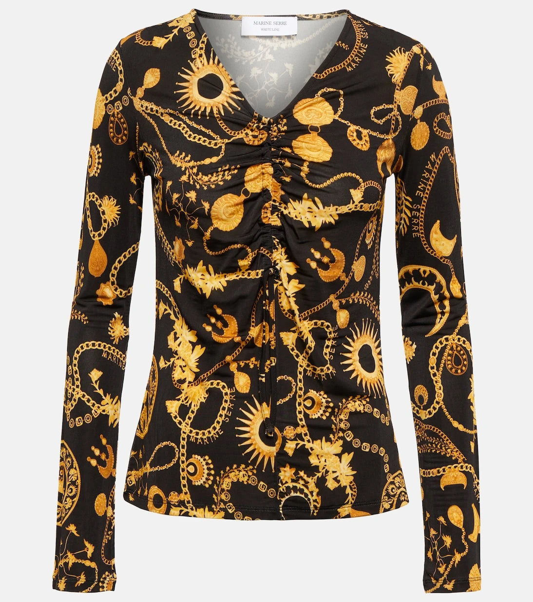 Marine Serre - Printed ruched top